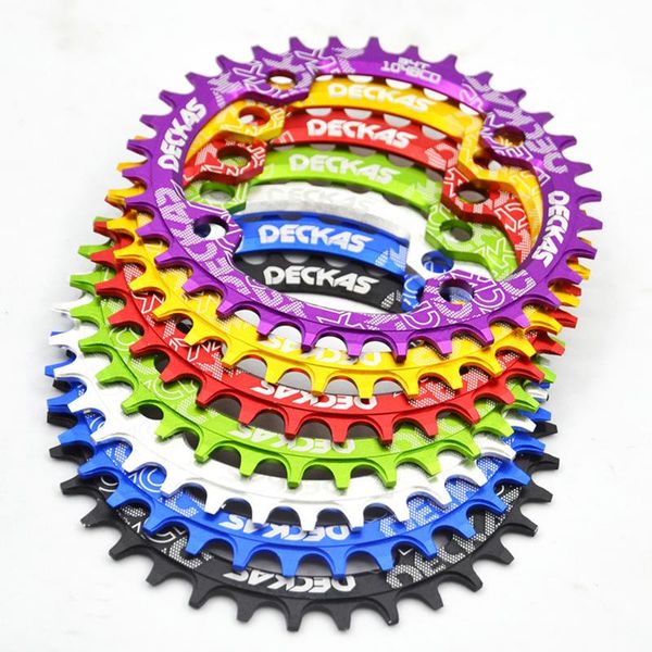 

bike heels & chainwheels deckas 104bcd round narrow wide mtb mountain bicycle 32t 34t 36t 38t crown crankset single tooth plate parts 1
