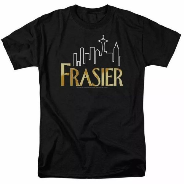 

frasier frasier logo t shirt mens licensed classic tv show black, White;black