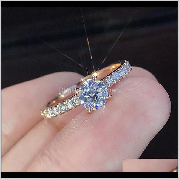 

solitaire rose gold diamond ring crystal engagement for women wedding rings sets fashion jewelry 080518 i73vg pdyt5, Golden;silver