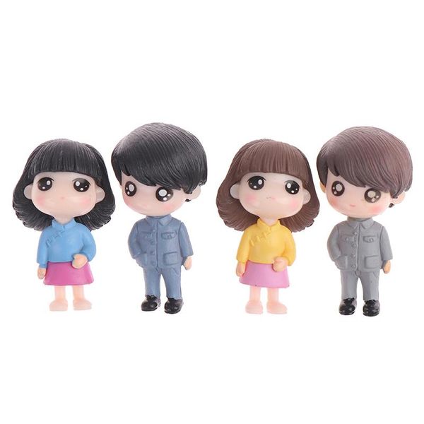 

2pcs sweety lovers couple figurines miniatures fairy garden gnome moss valentine's day gift resin crafts home decoration decorative obj