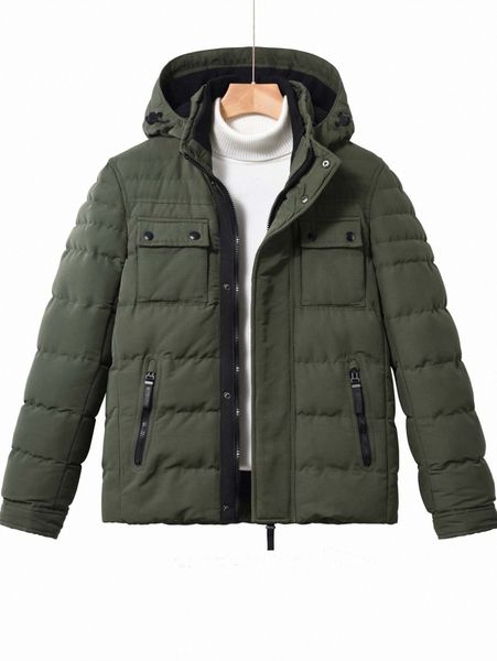 

men zip pocket hooded puffer coat without sweater r5dk#, Black;brown