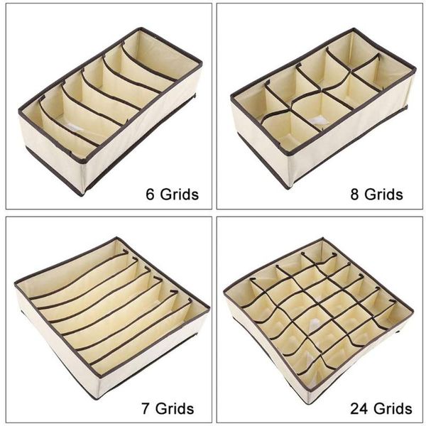 

storage drawers foldable underwear socks bra scarf organizer box grid drawer divider wardrobe closet clothing