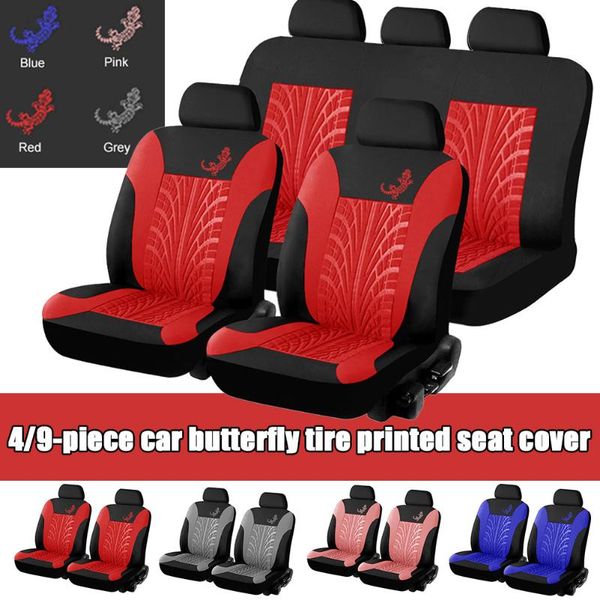

seat cushions 4pcs/9pcs universal styling full set gecko 3d tire print interior accessories automobile protector car cover