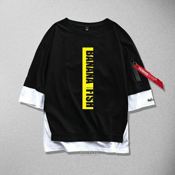 

banana fish cosplay cotton men t shirt ribbon women tees, White;black