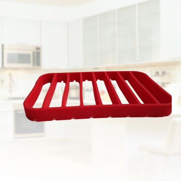 

tools & accessories silicone roasting rack kitchen multipurpose insulation non-stick roast for oven pressure cooker - 27x17.5x2.5cm (red)