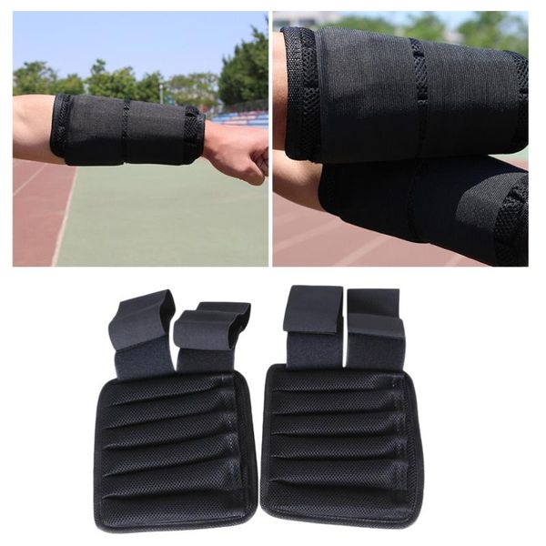 

pair of weighted wristband adjustable wrist brace strong support wrap for jogging gymnastics aerobics (black on, Black;red