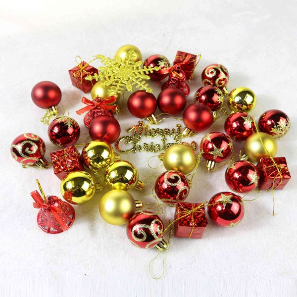 

ornaments package painted ball bell snowflake christmas tree pendant ball set small gift bag christmas ball