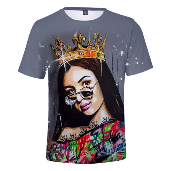 

fashion hip hop eva queen t-shirt summer 3d short sleeve men & women tee print cosplay men's t-shirts, White;black