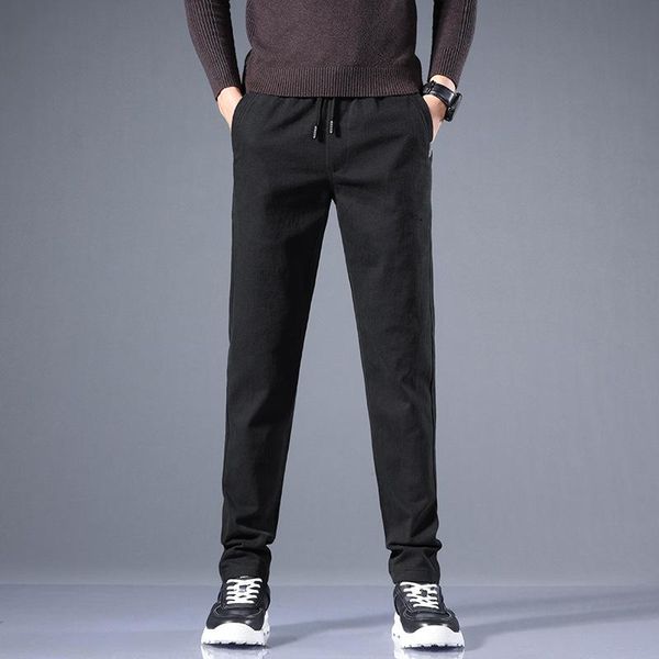 

men's pants men slim fit casual classics elasticity full length fashion black cotton skinny brand trousers male 38