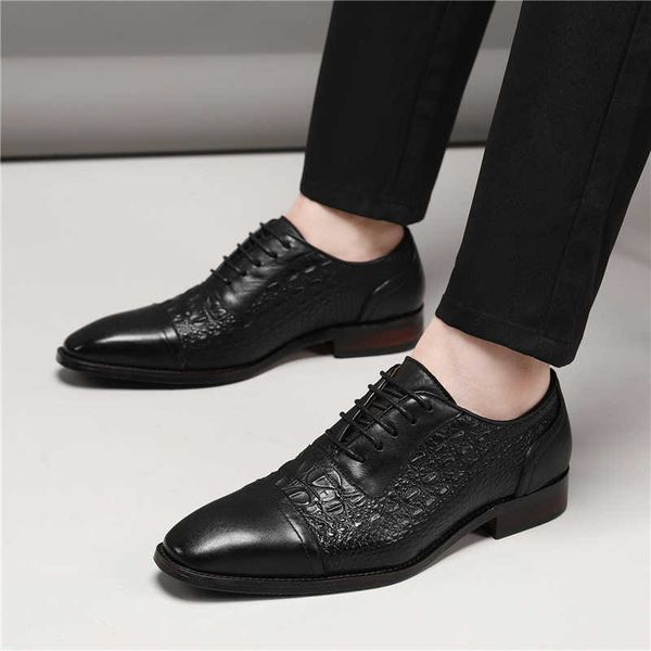 

summer formal men's shoes pointed leather business british leisure, Black