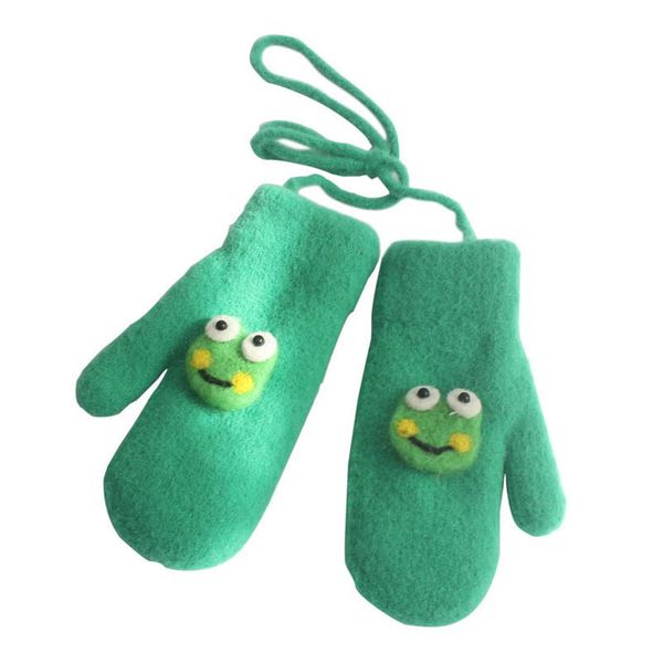 

children's mittens fashion gloves knit girls kids accessories wool felt anti-drop neck-style cute warm boys 2-8y b9043, White