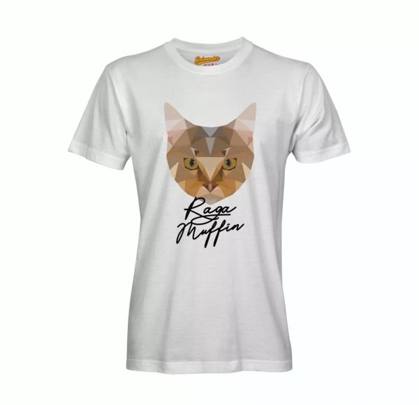 

raga cupcake t-shirt polygon cat by siviwonder, White;black
