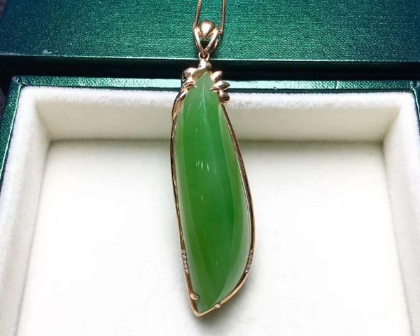 

lockets 18k gold inlaid with hebi jade pendantj48#, Silver