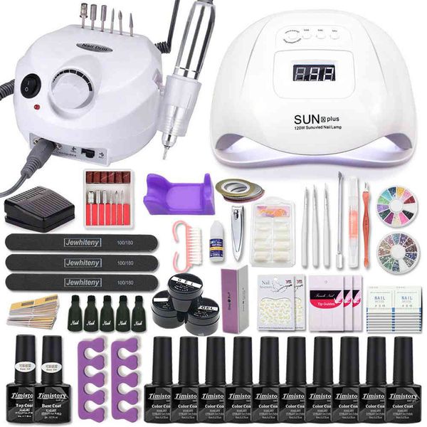 

for set 120/80/54w uv led lamp gel nail polish kit electric drill manicure sets nail art tools