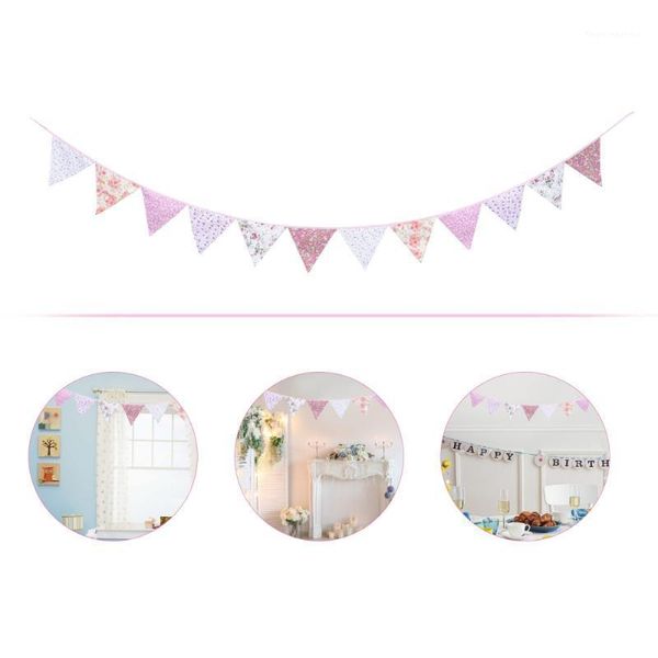 

party decoration bunting banner vintage flag floral pennants triangle for1