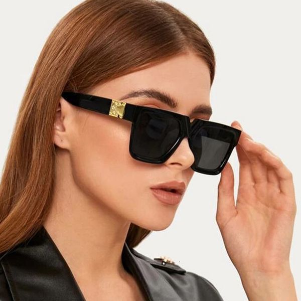 

sunglasses 2021 luxury square women brand designer sun glasses vintage /men uv400, White;black