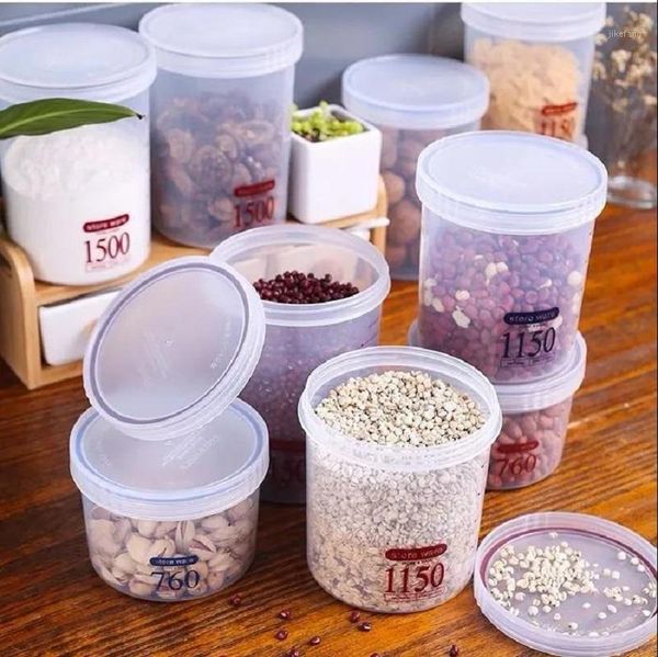 

storage bottles & jars kitchen airtight jar plastic food tank transparent milk powder box moisture-proof