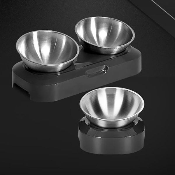 

cat bowl easy to clean stainless steel non skid pet feeding feeder bowls & feeders