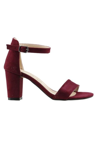 

sandals women burgundy suede 7 cm heel shoes bsm 62-7, Black