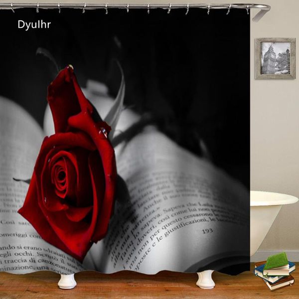 

bathroom accessories simple plant flower printing polyester waterproof and mildewproof shower curtain dyuihr curtains