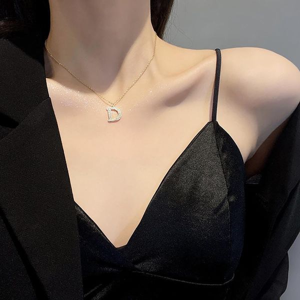 

chains moloye 2021 korean fashion titanium steel necklace personality zircon clavicle chain ins temperament niche all-match pendant, Silver