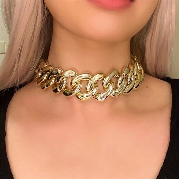 

chokers simple versatile single layer tassel necklace female exaggeration generous diamond ccb buckle chain earring set jewelry, Golden;silver