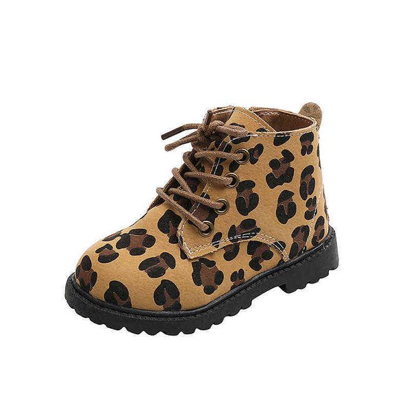 

2021 fall winter girls martin boots boys toddler baby soft short boots leopard print non-slip girls boots children' shoes 21-30 g1210, Black;grey
