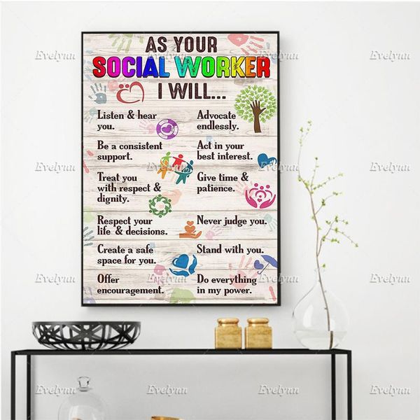 

paintings as your social worker poster, office decor,social inspirational art home decor prints wall canvas gift