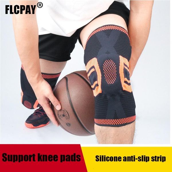 

sports silicone spring knee pads running support meniscus protective gear basketball football 1pcs elbow &, Black;gray