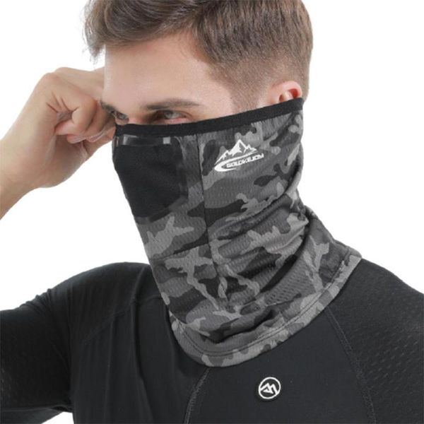 

wrist support breathable sunscreen ice silk hiking scarf outdoor balaclava sweat headgear cycling bandana wicking fishing neck accessorie s4, Black;red
