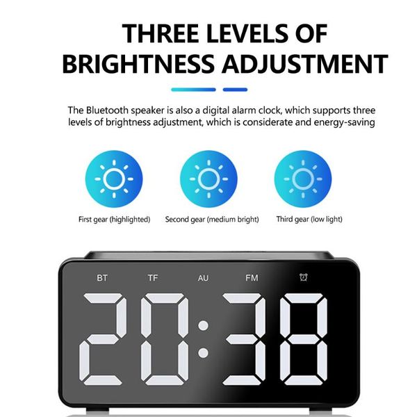 

other clocks & accessories wireless charger alarm clock led smart digital table electronic bluetooth-compatible speaker fm radio usb fast ch