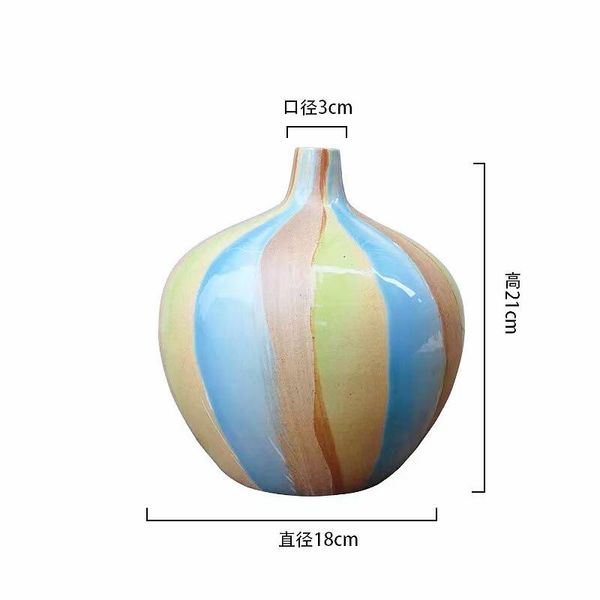 

vases simple jingdezheng modern ceramics rainbow design glaze vase decorative porcelain ornament gift and craft