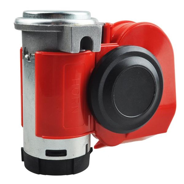 

other auto electronics twin dual tone compact air loud horn 12v 110-125db compressor red truck car bus van