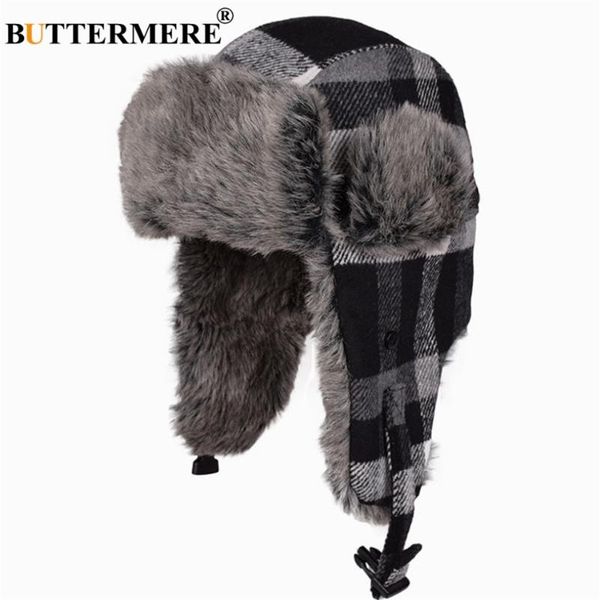 

berets buttermere winter bomber hat women men grey plaid russian ushanka hats warm thick ski male female outdoor earflap trapper, Blue;gray