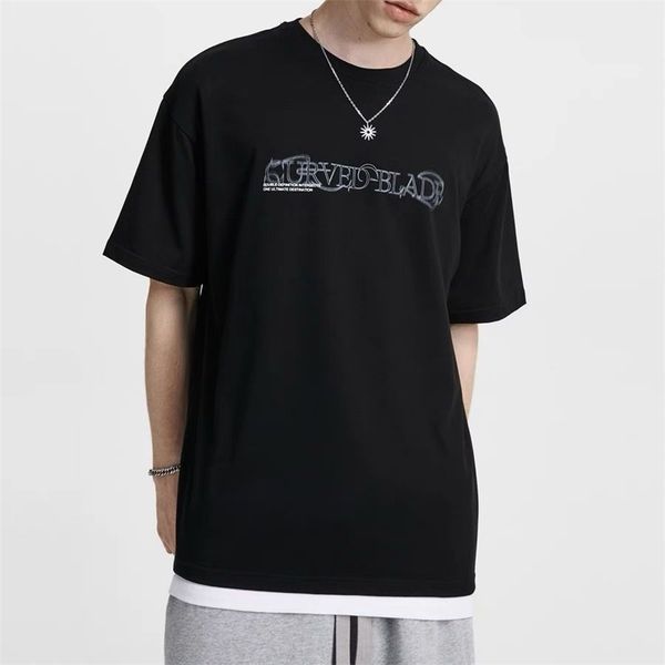 

short sleeve women's summer high street loose round neck t-shirt men's trendy couple's t-shirt, White;black