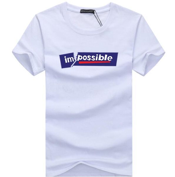 

men's t-shirts mens designer t shirt letter impossible printing casual short sleeves black white men hip hop tees top, White;black