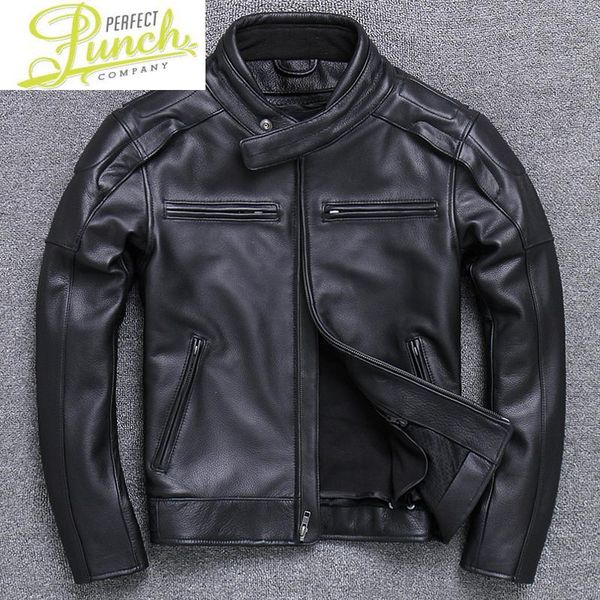 

men's leather & faux motorcycle cow winter genuine coat mens clothes bomber jacket with velo abrigos de calavera 2021 wpy1977, Black