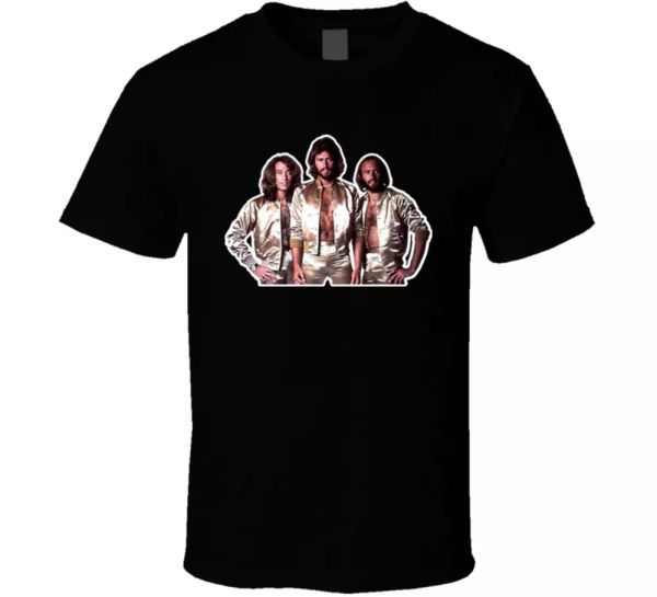 

bee gees 70s disco t shirt, White;black