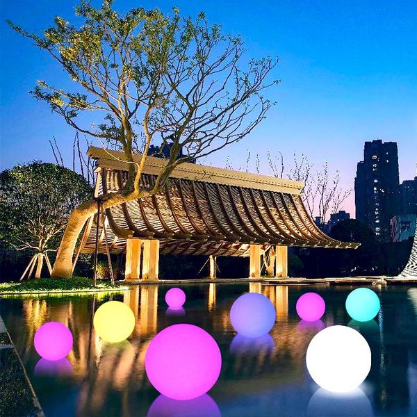 

lawn lamps 16 colors led luminous ball light outdoor waterproof charging floor spherical villa garden landscape