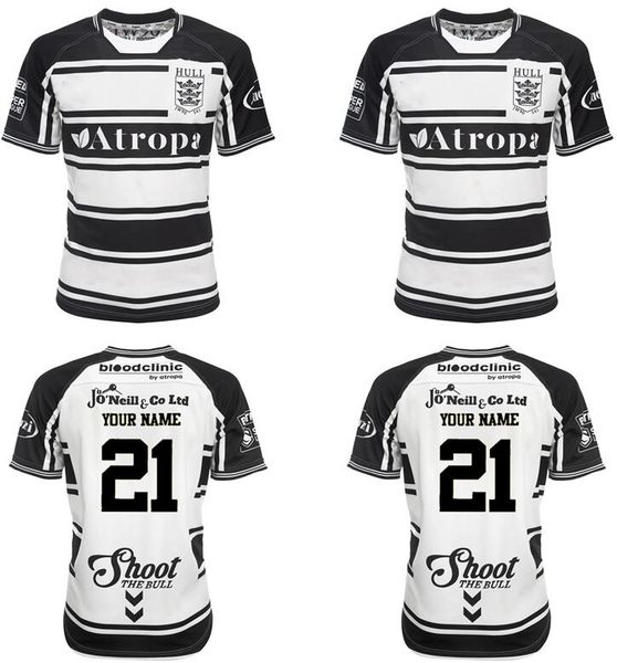 

2021 hull principal home rugby jersey fc size s-5xl, Black;gray
