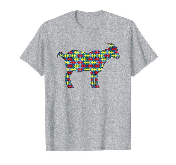 

goat autism awareness kids sheep nanny puzzle day mom gift t-shirt, White;black