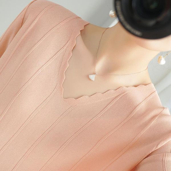 

women's t-shirt t-shirts arrival pullover thin summer basic jumper for female soft shirt solid v-neck short sleeve girl clothes, White