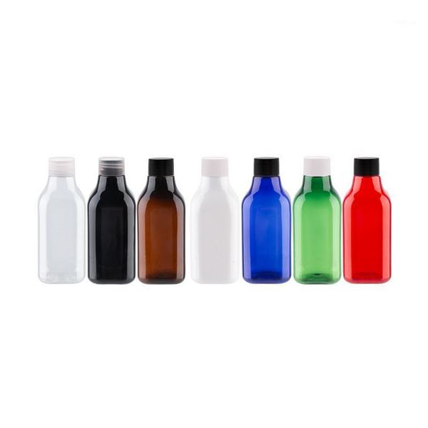 

storage bottles & jars 200ml x 20 black plastic bottle square pet container with screw cap cosmetic packaging empty lotion cream