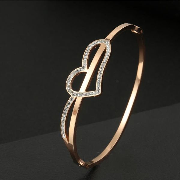 

bangle big love zircon bracelet female rose gold tide couple jewelry, Black