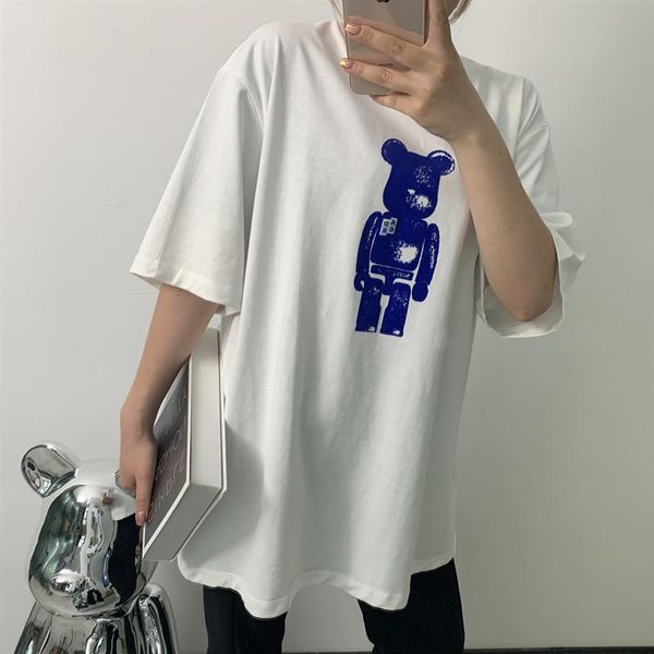 

women's t-shirt ader error tide brand spring and summer cotton round neck pullover casual couple bear print short sleeve, White