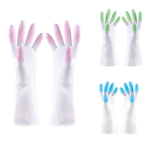 

kitchen silicone cleaning gloves magic dish washing for household scrubber rubber dishwashing disposable