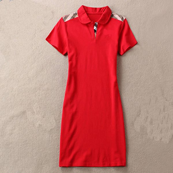 

Womens Designers Casual Dresses Summer Dress Fashion 100% Cotton Shirt Clothing A-Line Skirt Fresh Sweet multiple colour Asian size, Red