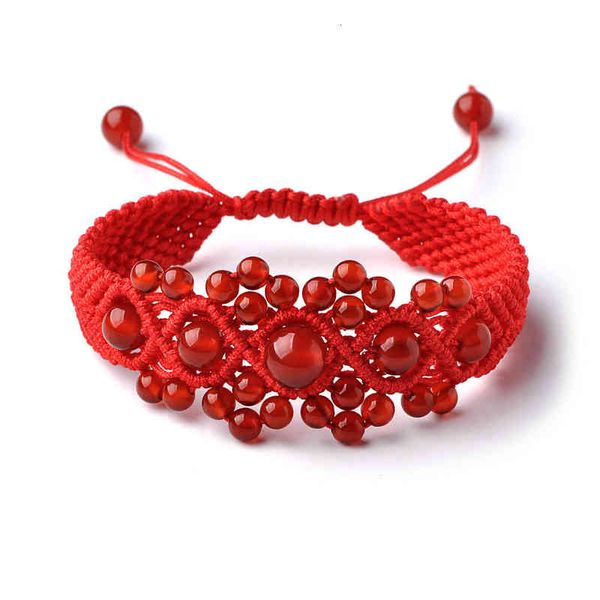 

bracelets charm natural red agate rope bracelet, national style, exquisite lovers, girlfriends, parents and children, Golden;silver