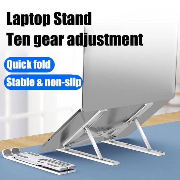 

1pc est high qulity portable lapstand plastic foldable support base notebook with 10 speed height adjustment cell phone mounts & holders