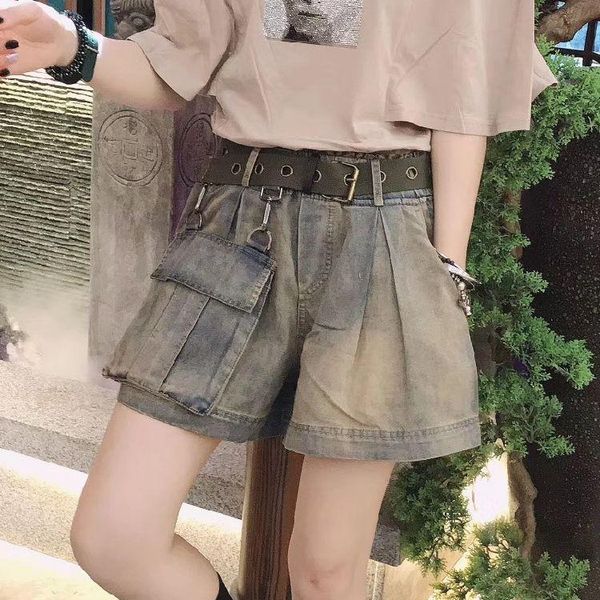 

women's jeans woman pants 2021 spring summer high waist denim shorts elastic culottes pantalones vaqueros mujer, Blue